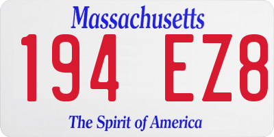 MA license plate 194EZ8