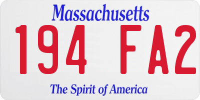MA license plate 194FA2