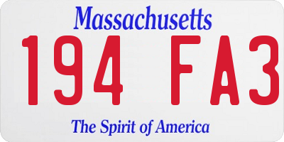 MA license plate 194FA3