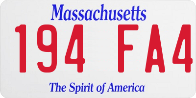 MA license plate 194FA4