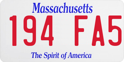 MA license plate 194FA5