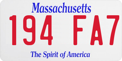 MA license plate 194FA7