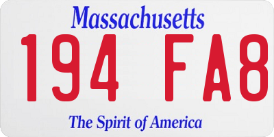 MA license plate 194FA8