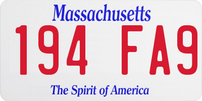 MA license plate 194FA9
