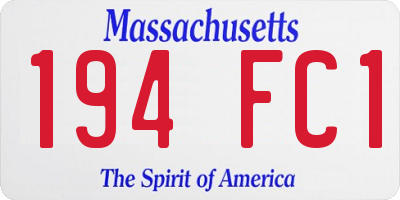 MA license plate 194FC1