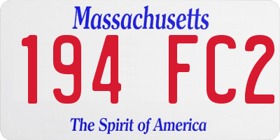 MA license plate 194FC2