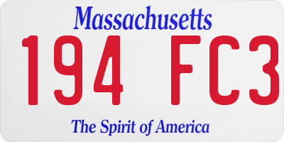 MA license plate 194FC3