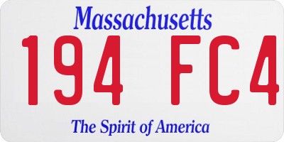 MA license plate 194FC4