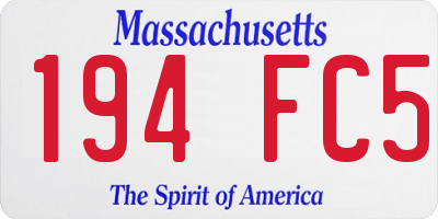 MA license plate 194FC5