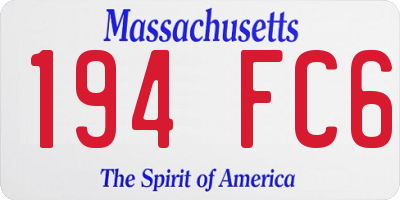 MA license plate 194FC6