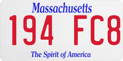 MA license plate 194FC8