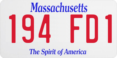 MA license plate 194FD1