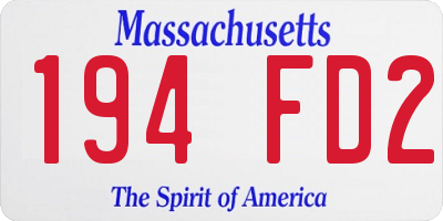 MA license plate 194FD2