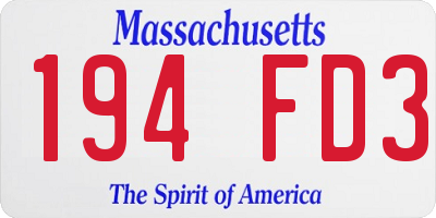 MA license plate 194FD3