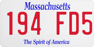 MA license plate 194FD5