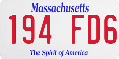 MA license plate 194FD6