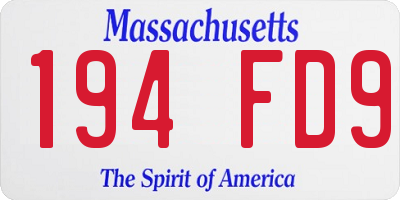 MA license plate 194FD9