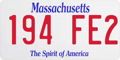MA license plate 194FE2