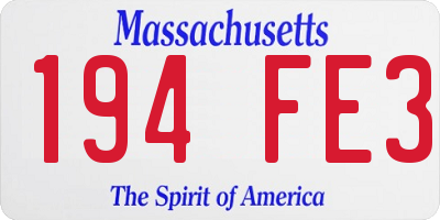 MA license plate 194FE3