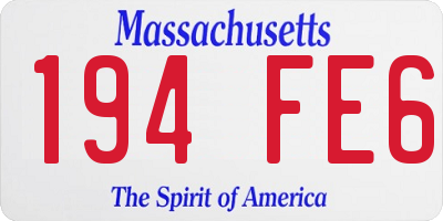 MA license plate 194FE6
