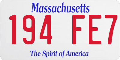 MA license plate 194FE7