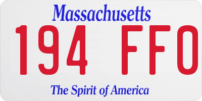 MA license plate 194FF0