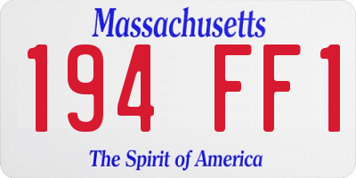 MA license plate 194FF1