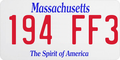 MA license plate 194FF3