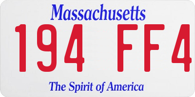 MA license plate 194FF4