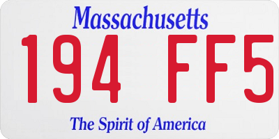 MA license plate 194FF5