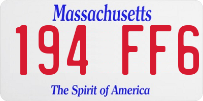 MA license plate 194FF6