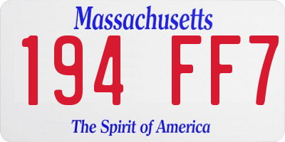 MA license plate 194FF7