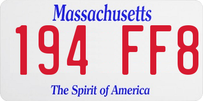 MA license plate 194FF8