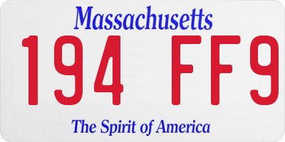 MA license plate 194FF9