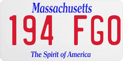 MA license plate 194FG0