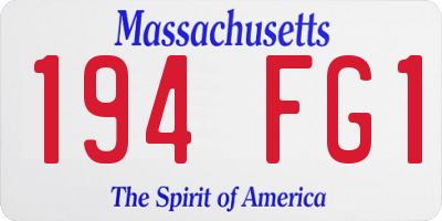 MA license plate 194FG1