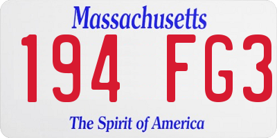 MA license plate 194FG3