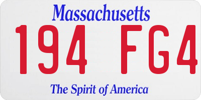 MA license plate 194FG4