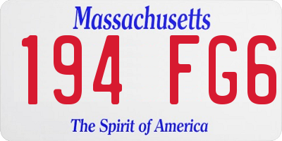 MA license plate 194FG6