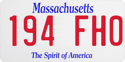 MA license plate 194FH0