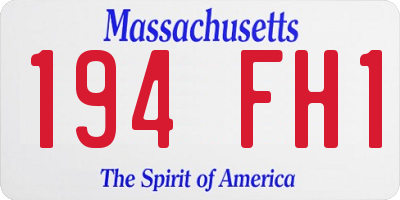 MA license plate 194FH1