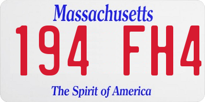 MA license plate 194FH4