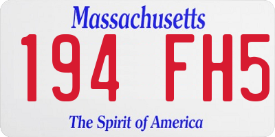 MA license plate 194FH5