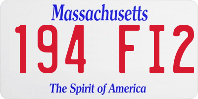 MA license plate 194FI2