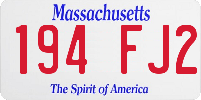 MA license plate 194FJ2