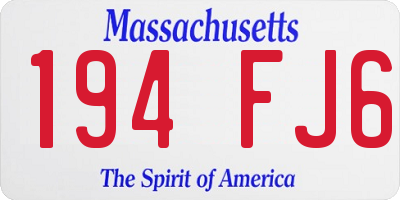 MA license plate 194FJ6