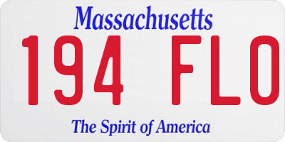 MA license plate 194FL0