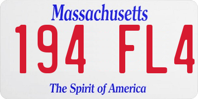 MA license plate 194FL4