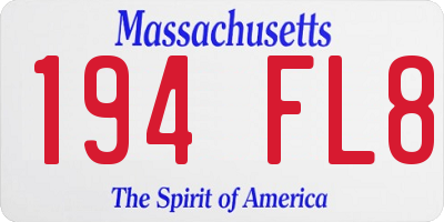 MA license plate 194FL8