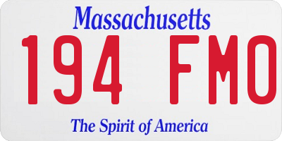 MA license plate 194FM0